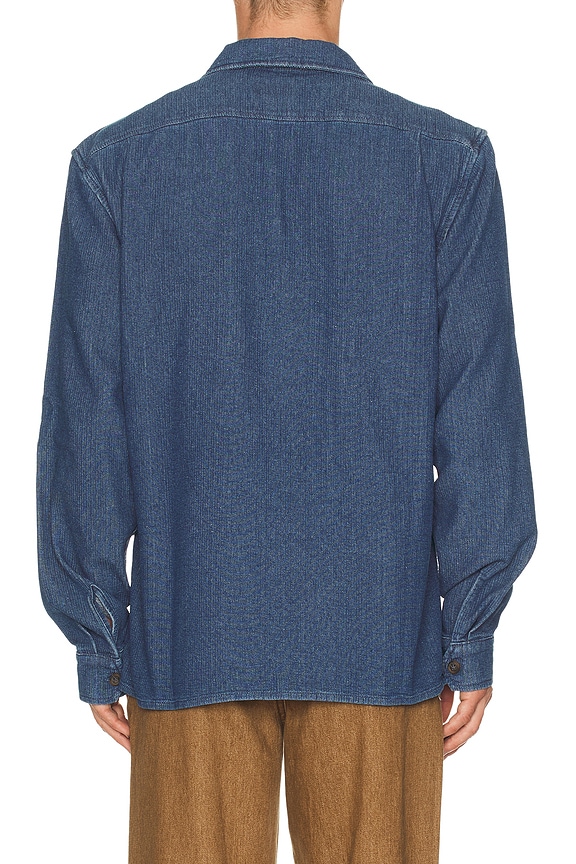 view 2 of 4 Textured Wale Long Sleeve Shirt in Washed Indigo