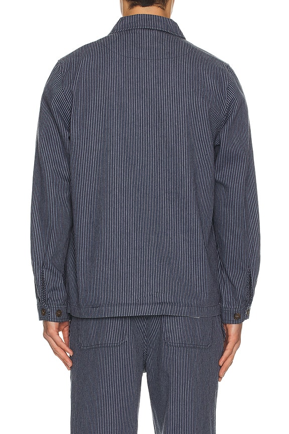 view 2 of 5 Hickory Stripe Work Shirt in Navy