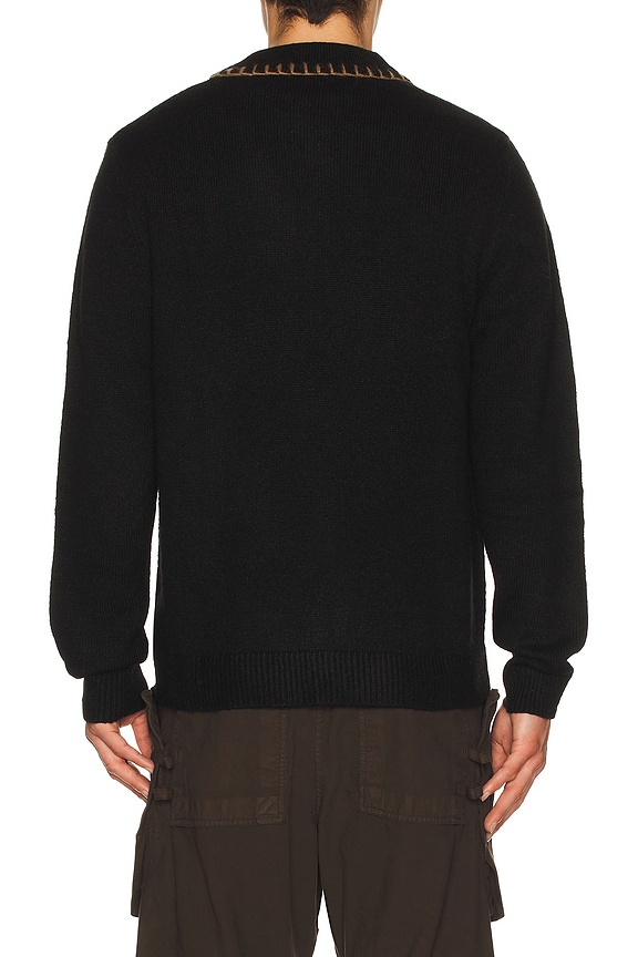 view 2 of 5 Whip Stitch Button Up Knit Polo in Black