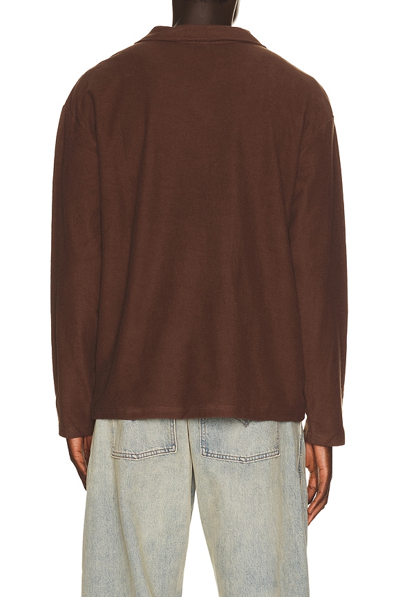view 2 of 4 Vintage Terry Long Sleeve Polo in Chocolate