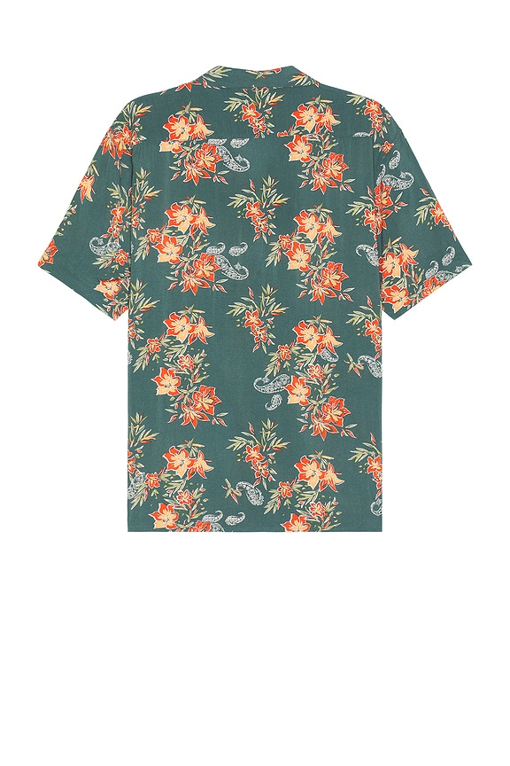 view 2 of 3 Tropical Paisley Cuban Shirt in Pine