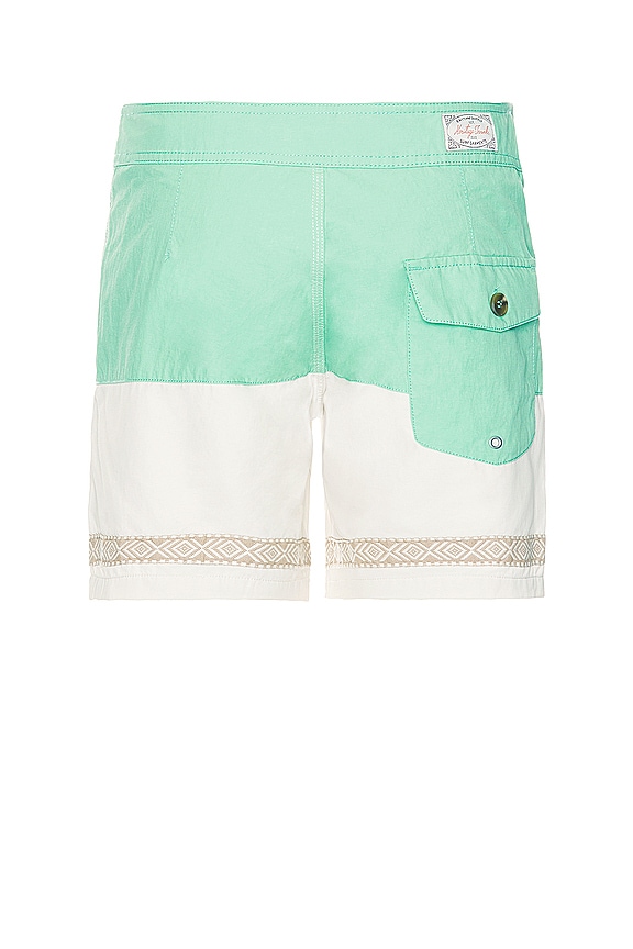 view 2 of 4 Heritage Splice Trim Swim Trunk in Sea Green