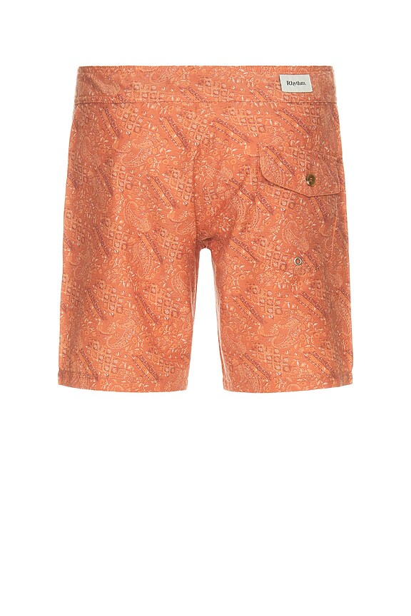 view 2 of 4 Aida Paisley Swim Trunk in Persimmon