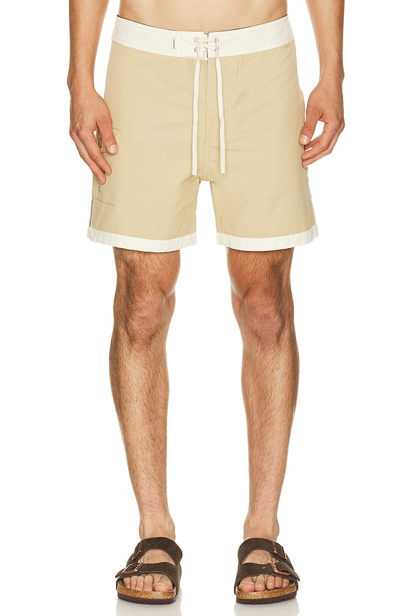 view 1 of 5 Heritage Hem Swim Trunk in Sand