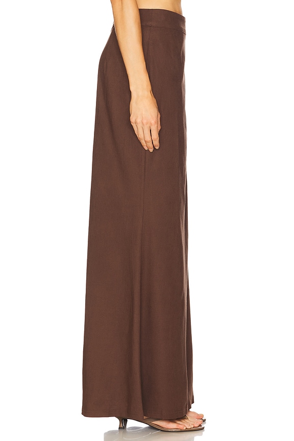 view 2 of 6 Callen Side Tie Maxi Skirt in Chocolate