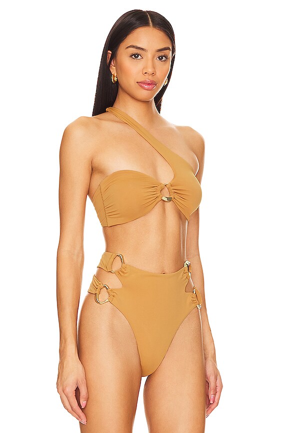 view 2 of 4 링 장식 비대칭 비키니 탑 in Nubia