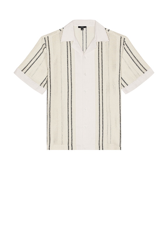 view 1 of 4 Opal Stripe Short Sleeve Shirt in Off White