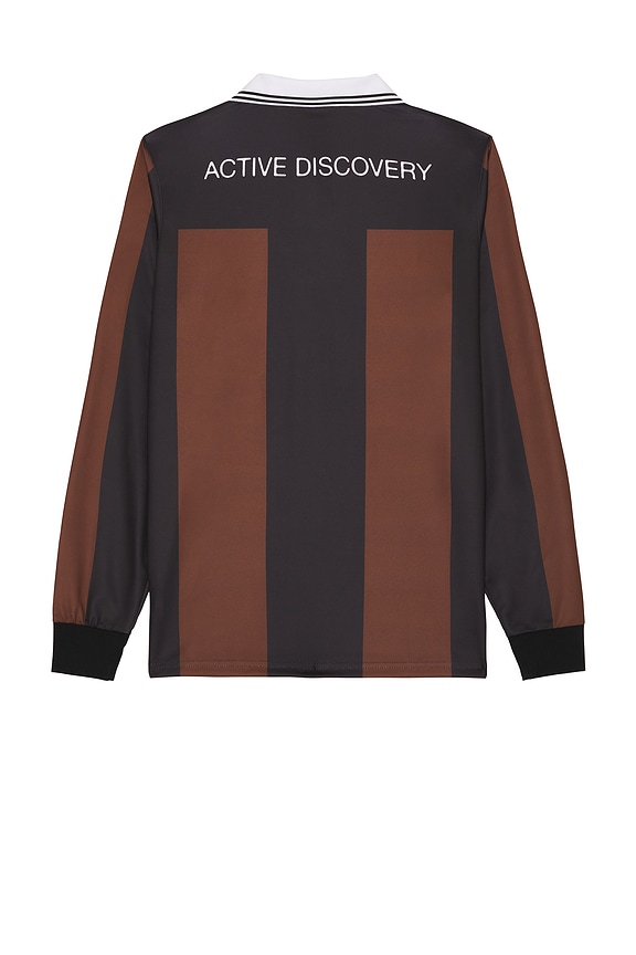 view 2 of 4 Team VV Long Sleeve Polo in Brown & Black