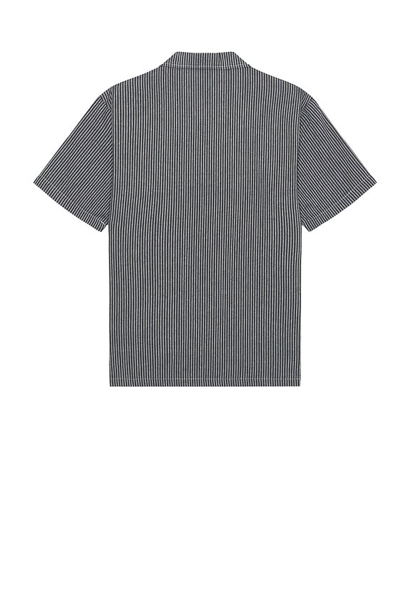 view 2 of 5 Service Short Sleeve Shirt in Navy & White