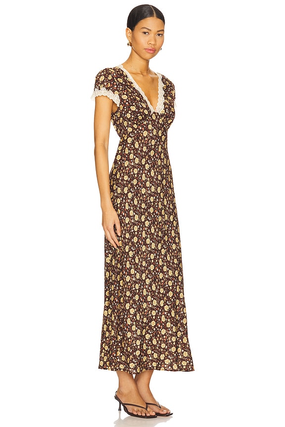 view 2 of 3 Clarice Dress in Eva Floral Brown