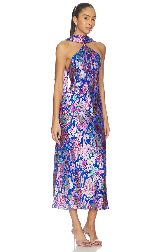 view 2 of 3 Hayley Dress in Cara Floral Devore Blue