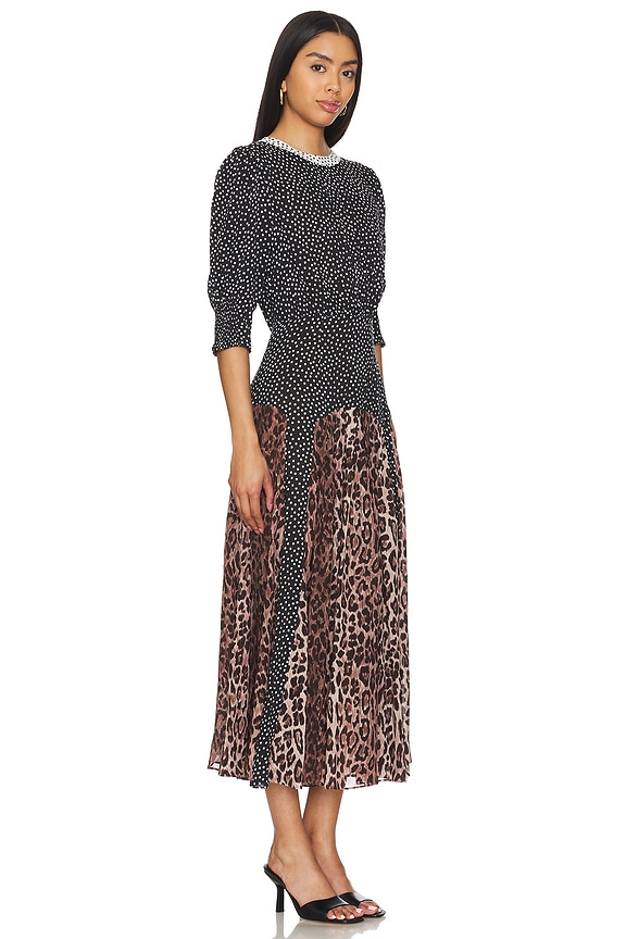 view 2 of 3 ROBE MI-LONGUE MEG in Leopard Polka Dot