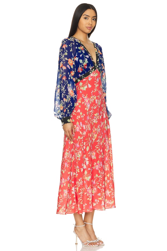 view 2 of 3 ROBE MI-LONGUE AYLA in Water Blossom