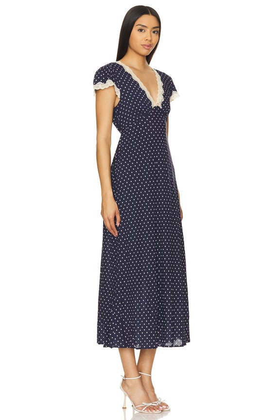 view 2 of 4 Clarice Dress in Navy Polka Dot