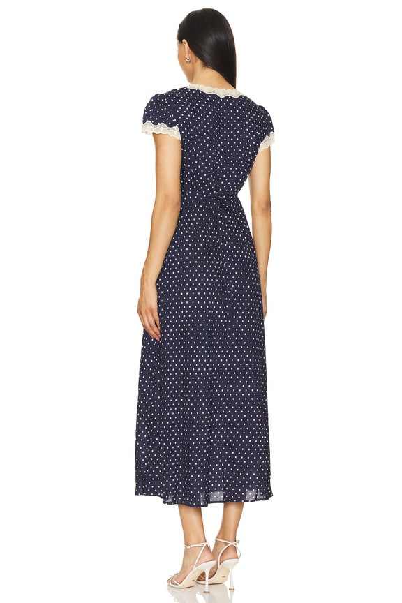 rixo blue polka dot dress