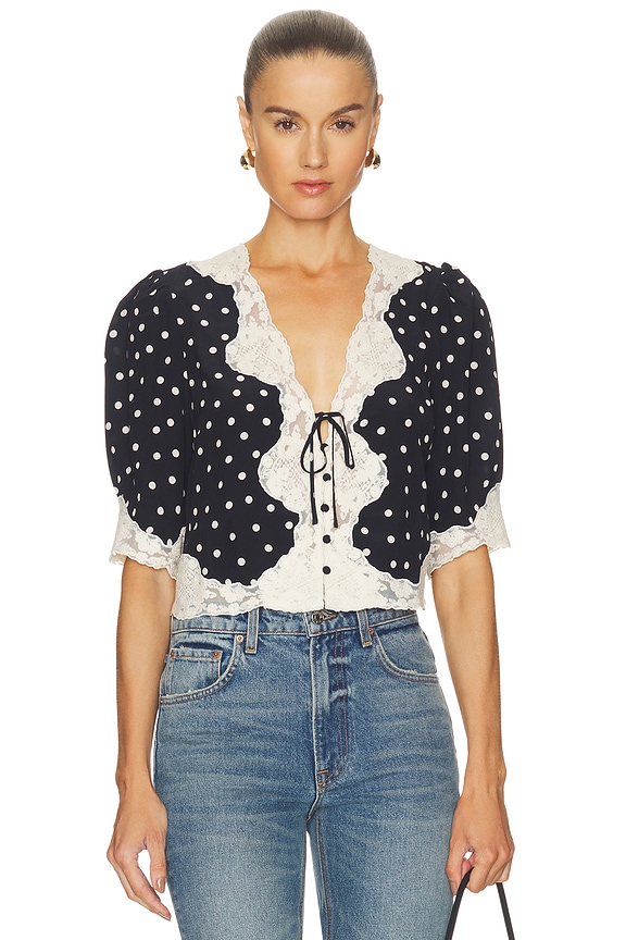 view 1 of 4 Ursula Top in Layla Dot Navy
