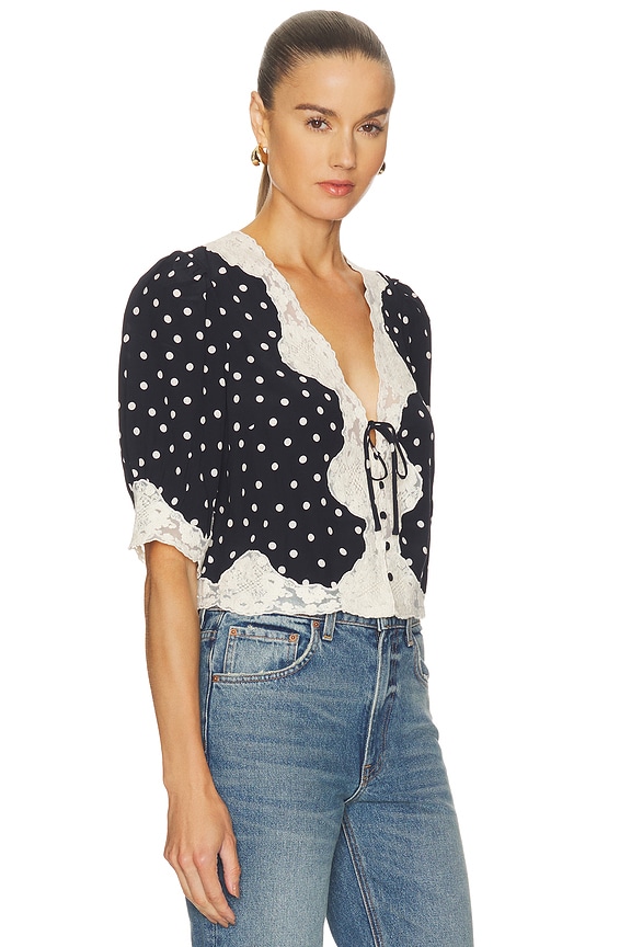 view 2 of 4 Ursula Top in Layla Dot Navy