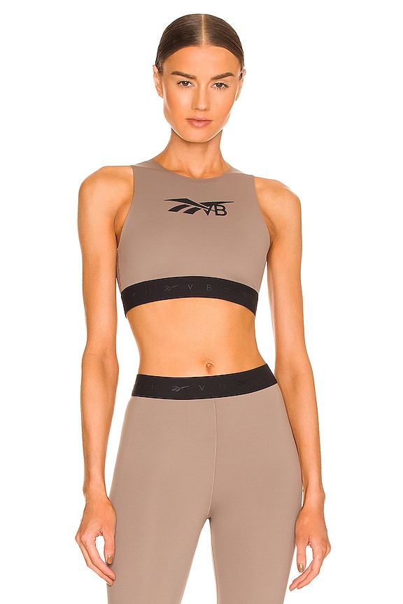 view 1 of 4 VB Sports Bra in Stone Grey