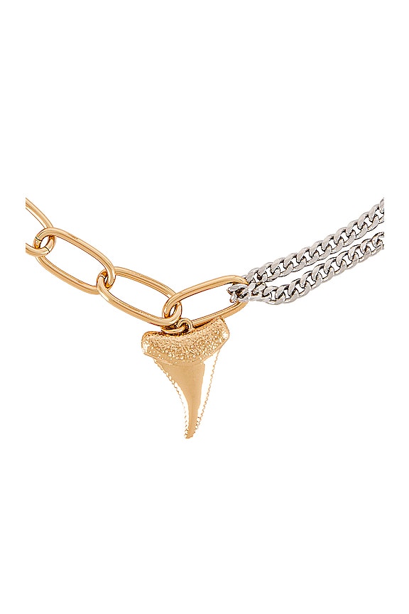 view 2 of 2 Shark Tooth Multi Chain Necklace in Gold