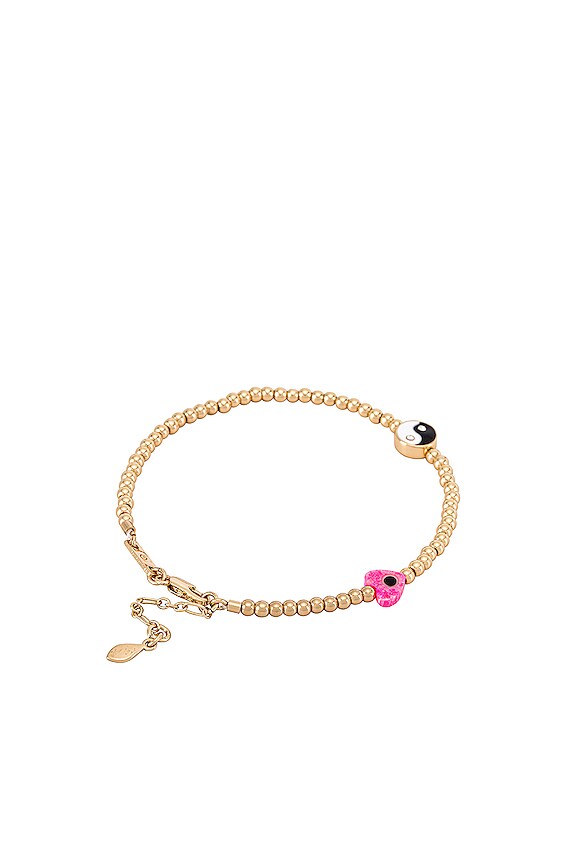 view 2 of 2 Beaded Yin Yang Bracelet in Gold