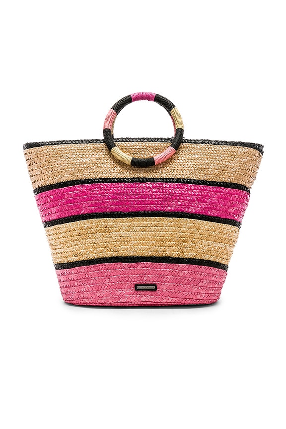 view 2 of 4 Straw Tote in Pink Multi
