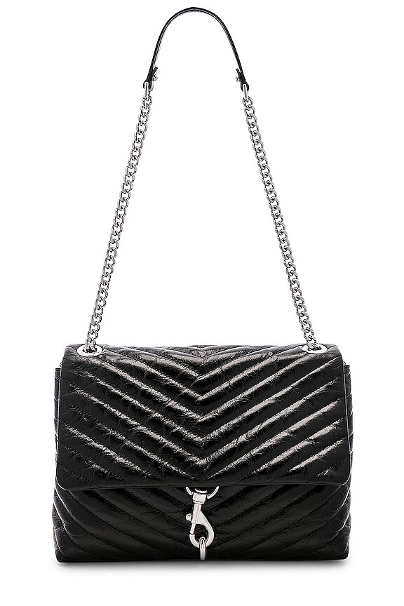 Rebecca Minkoff Edie Flap Shoulder Bag in Black REVOLVE