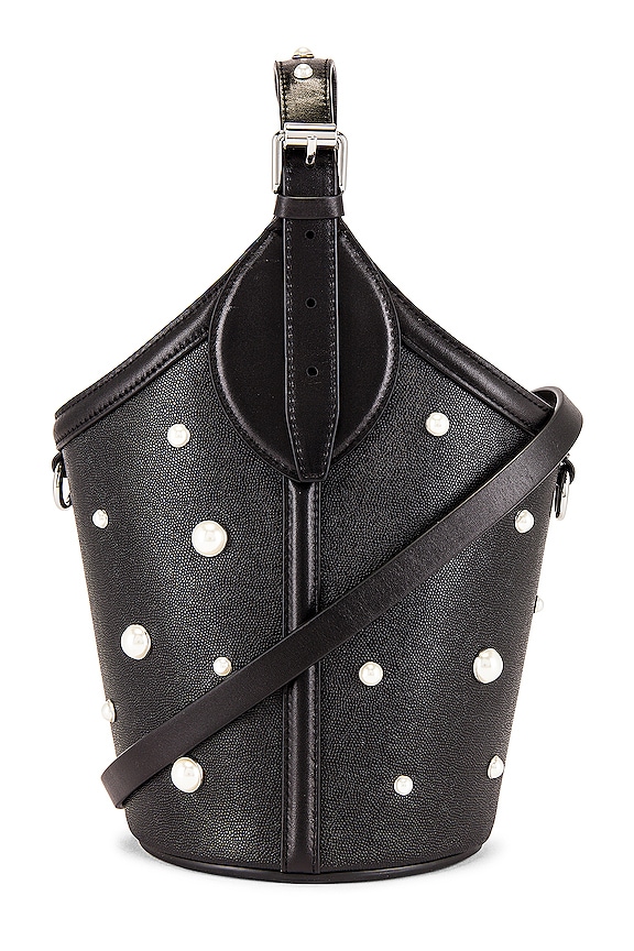 view 1 of 5 Pippa Top Handle with Pearl Studs Bag in Black