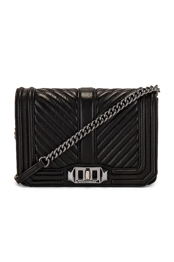 Rebecca Minkoff Quilted Small Love Crossbody Bag in Black | REVOLVE