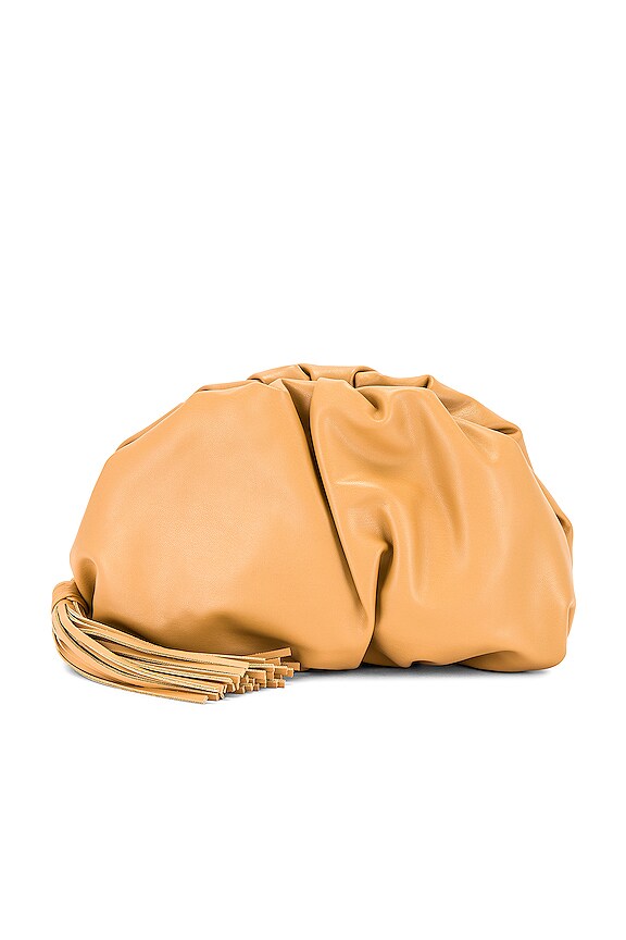 view 1 of 4 Ruched Clutch in Cool Tan