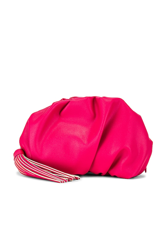 view 1 of 4 Ruched Clutch in Acid Pink