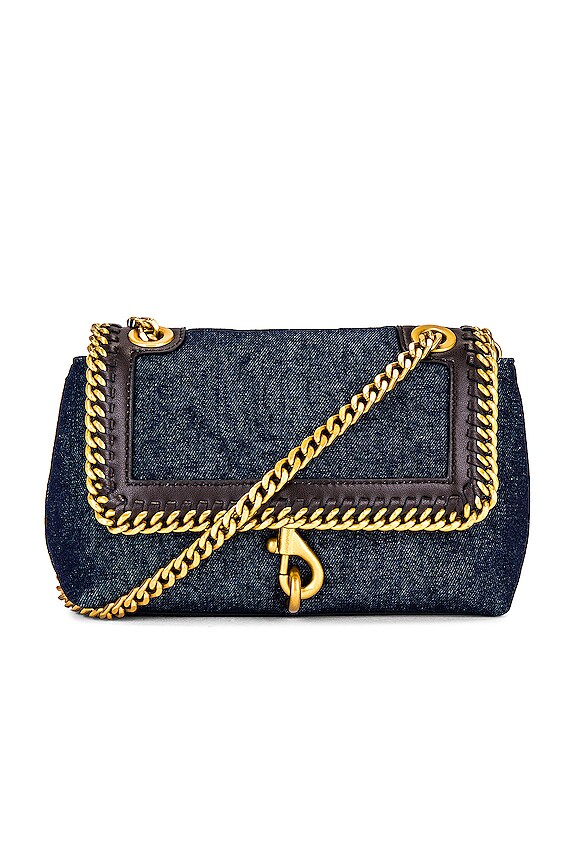 Rebecca Minkoff Edie Crossbody Woven Chain Bag in Dark Denim REVOLVE