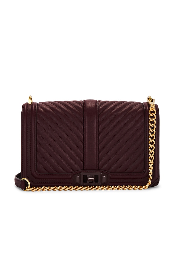 view 2 of 5 Chevron Quilted Love Crossbody in Port