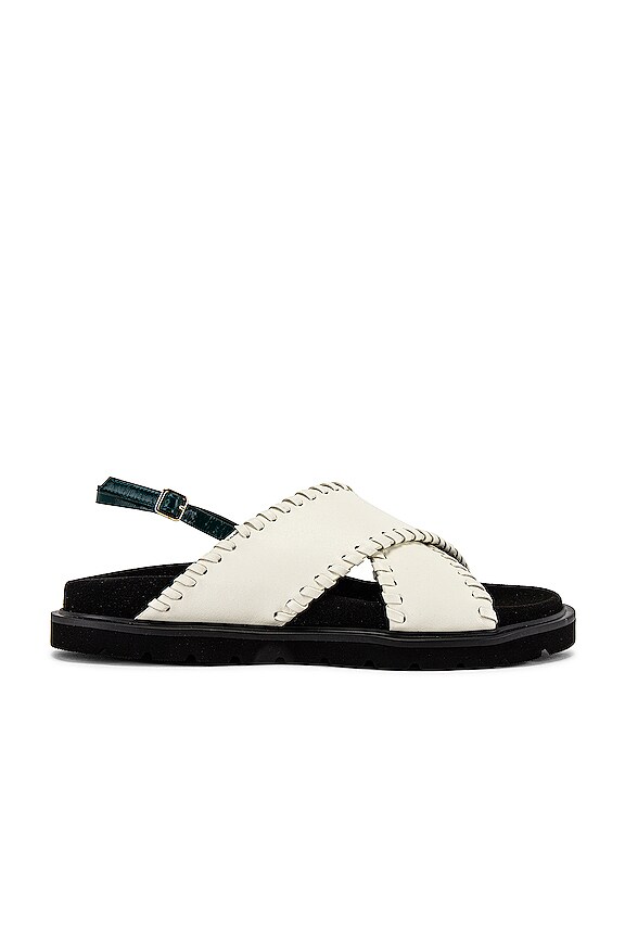 view 1 of 5 X Strap Mold Sandals in Off White & Green
