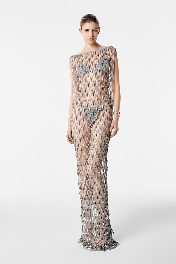 view 1 of 6 VESTIDO LARGO AZIZA in Silver