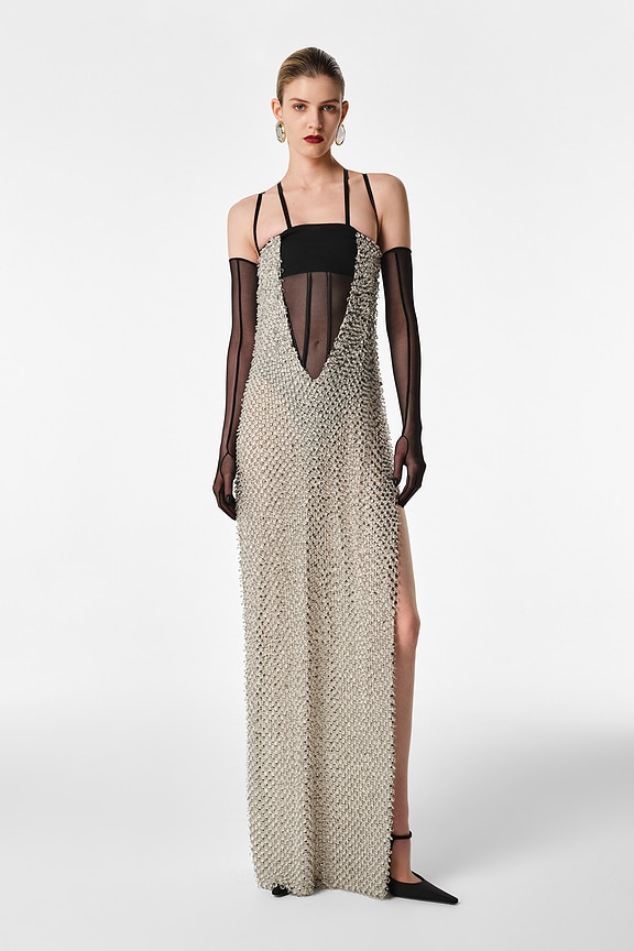 view 1 of 5 VESTIDO LARGO LYZA in Silver