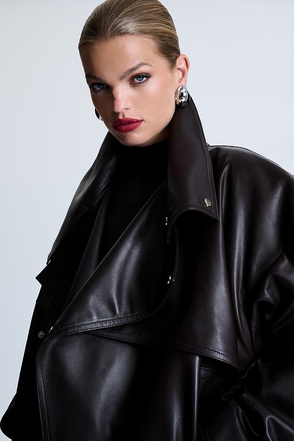 view 2 of 6 Elia Leather Jacket in Brown