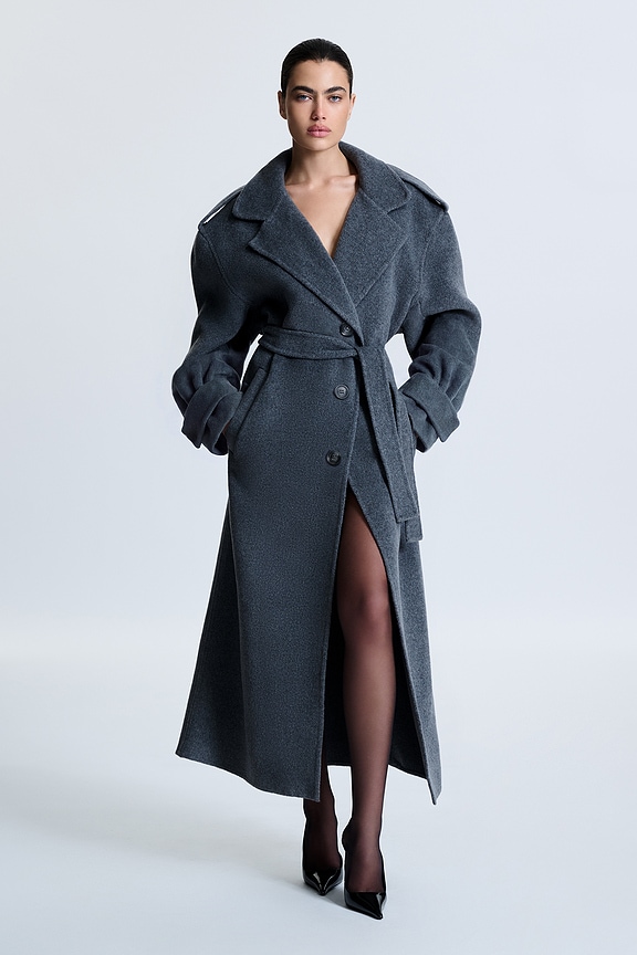 view 2 of 6 Sacha Wool Trench in Grey