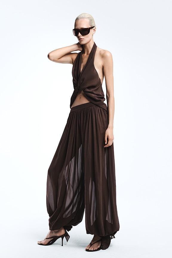 view 1 of 5 Benoit Silk Pant in Brown