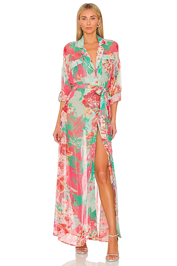 view 1 of 4 Ivy Dress in Mint Green & Coral