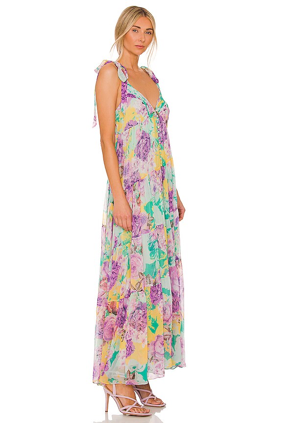 view 2 of 3 MAXIVESTIDO IVY in Butter Yellow & Lavender