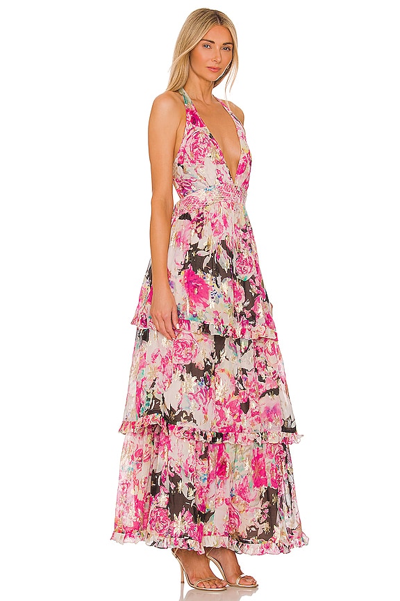 view 2 of 4 Long Dress in Black & Pink