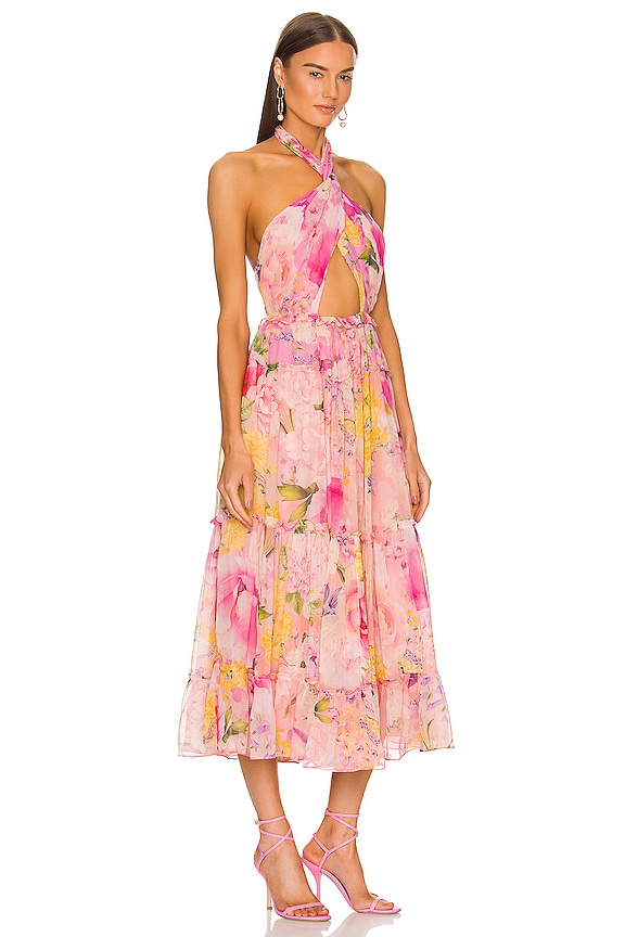 view 2 of 3 Midi Dress in Pink & Peach