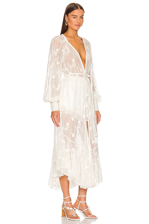 view 2 of 3 ROBE CAPE WITH TIE UP BELT in Off White