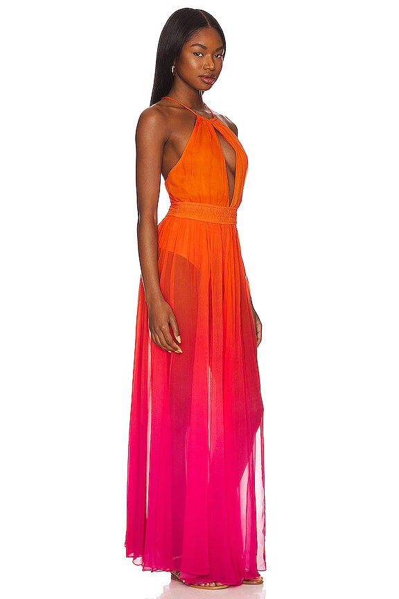 view 2 of 3 SJYE ガウン in Orange & Pink