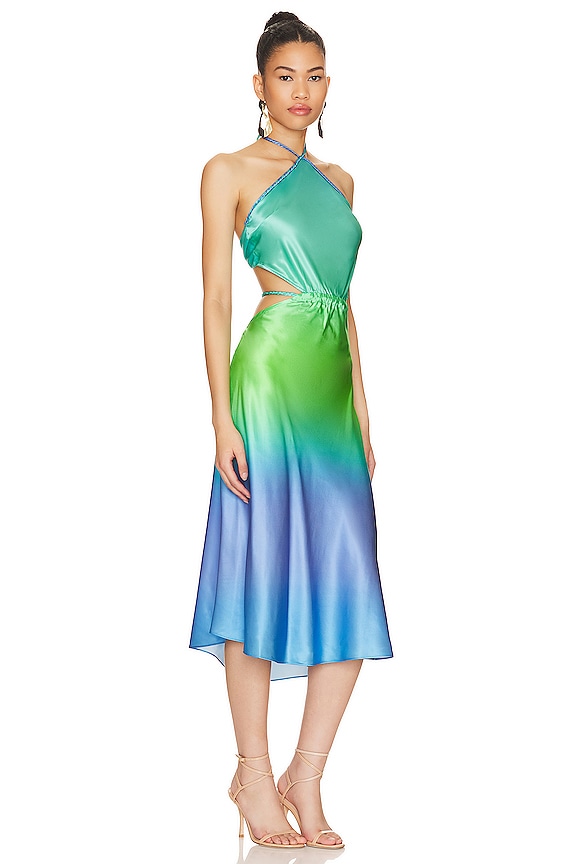 view 2 of 3 Kiki Midi Dress in Blue & Green Ombre