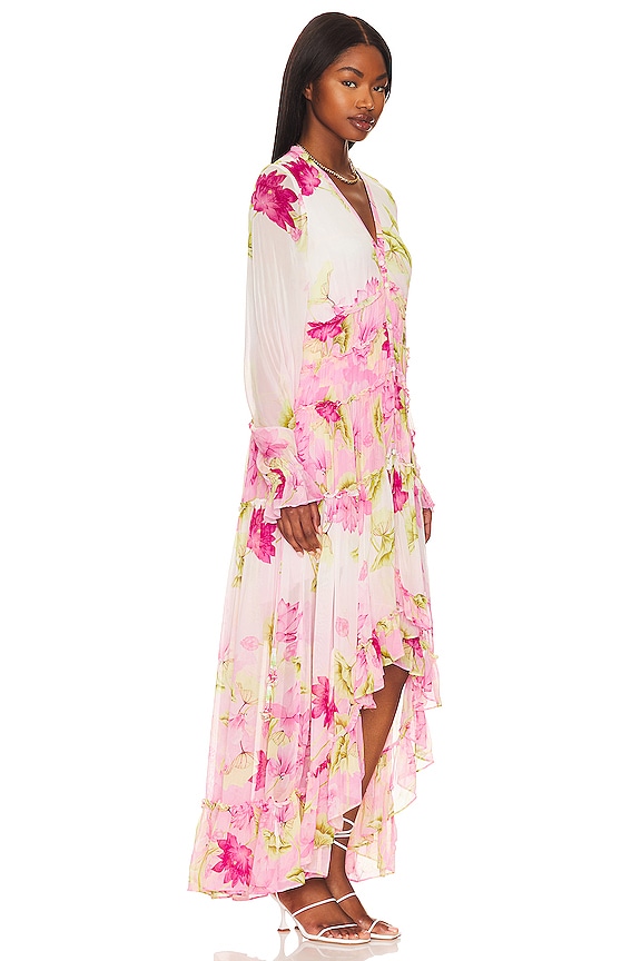 view 2 of 3 ROBE MAXI ASYMÉTRIQUE REN in Pink Lotues