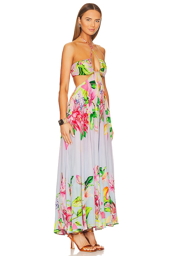 view 2 of 3 Lora Long Dress in Multicolor Hibiscus