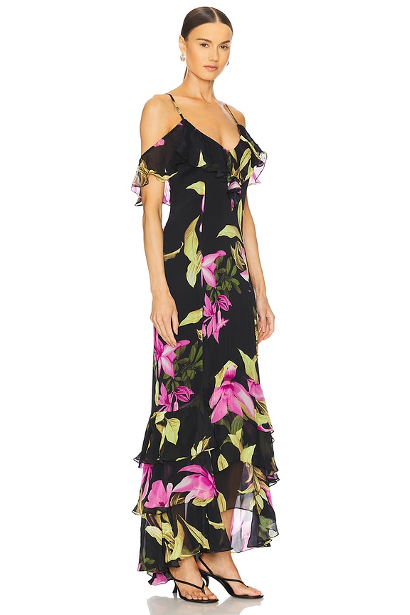 view 2 of 3 High Low Maxi Dress in Black Multi