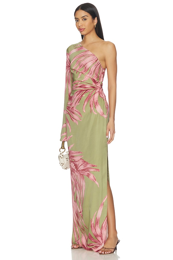 view 1 of 4 One Shoulder Maxi Dress in Green