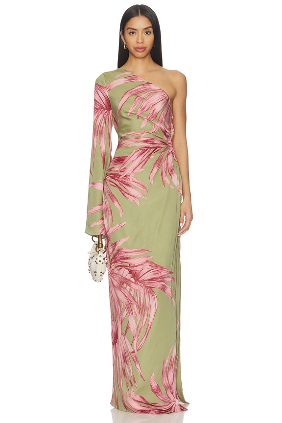 view 2 of 4 One Shoulder Maxi Dress in Green